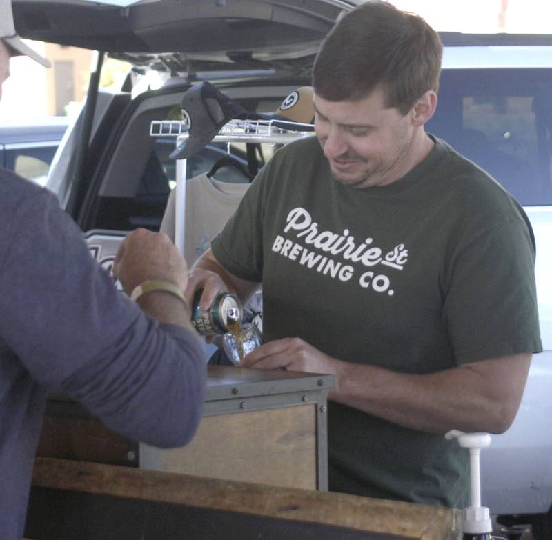 Brewer Dave Hertzing of  Prairie Street Brewing Company in Rockford pours a sample. The Craft Beer Festival and Halloween Town offered fun for all in downtown Sterling The events took place on Saturday, October 11th, 2025.