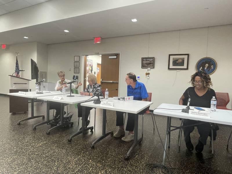 City leaders sit in on an Aug. 21, 2023  session of DeKalb Special Joint Meeting of City Council & Finance Advisory Committee.