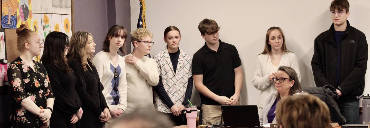 Illinois Music Educators Association District 8 qualifiers from Dixon High School made an appearance at the Dixon Public Schools board of education meeting on Jan. 18. Dixon is sending four students to the state conference in Peoria.