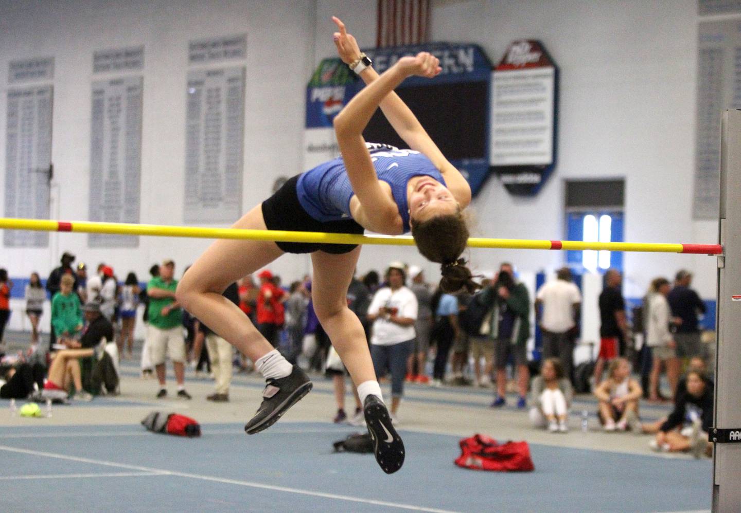 Natalie Buratczuk of St. Charles North competes in the 3A high jump finals during the IHSA Girls State Championships in Charleston on Saturday, May 21, 2022.