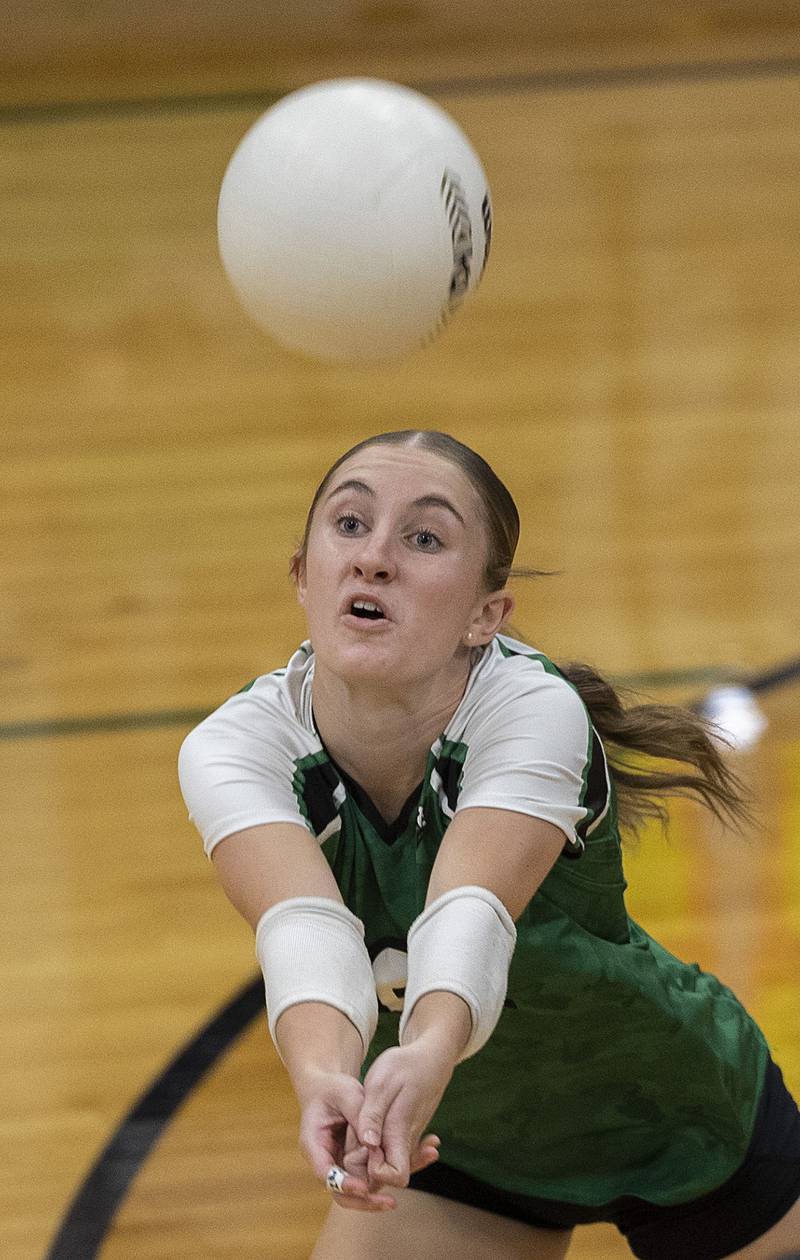 Rock Falls’ Lyndin Mallard makes a pass against Erie-Prophetstown Thursday, Sept. 11, 2025.