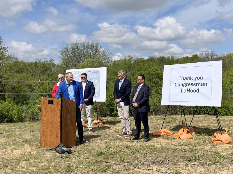 Dixon City Manager Danny Langloss speaks about the $2 million federal grant secured by U.S. Rep. Darin LaHood, R-Peoria, on Friday, May 8, 2026.