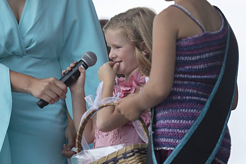Harper Montana thinks about a question Wednesday August 2, 2023 during the Little Miss Ogle County pageant.