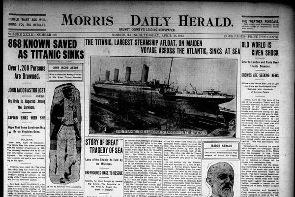 Historical covers for April 16: The sinking of the Titanic
