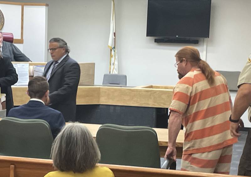 Ronald Martin Jr. walks into the courtroom on Friday, Aug. 1, 2025 at the La Salle County Government Complex in Ottawa. Martin is the suspect in the double murder in Sheridan that occurred on July 17.