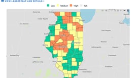 IDPH: 25 Illinois counties at high risk for COVID-19, down seven from previous week
