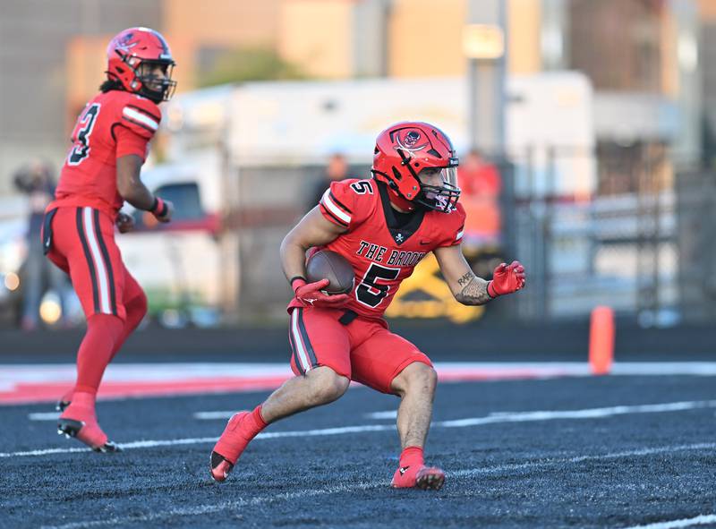 Bolingbrook's Darnell Stephens looks to make a play during a non-conference game against Lincoln-Way Central on Friday, Sep. 29, 2023, at Bolingbrook. (Dean Reid for Shaw Local News Network)