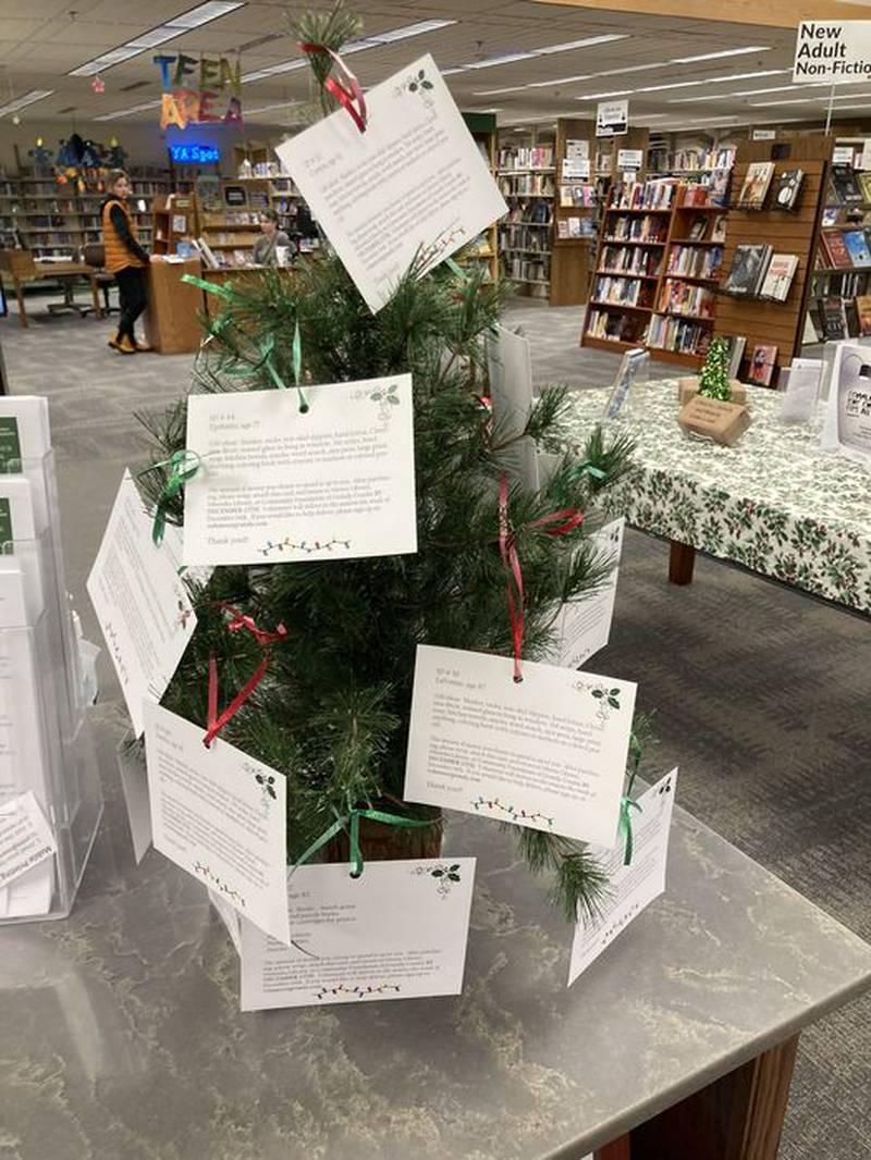 The tree inside the Morris Area Public Library.