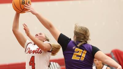 Photos: Hall dominates Mendota in girls basketball