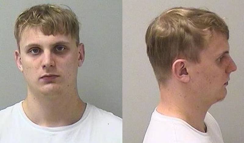 Jordan G. Huntington was charged with with speeding more than 35 miles an hour over the limit; reckless driving;   possession of open marijuana in the passenger area of the vehicle, all misdemeanors; felony aggravated fleeing a police officer; of concealing his real license plates with a false license plate; crashing his vehicle and causing the secondary crash of two police vehicles; aggravated fleeing and disobeying two traffic control devices; and six felony weapons charges.