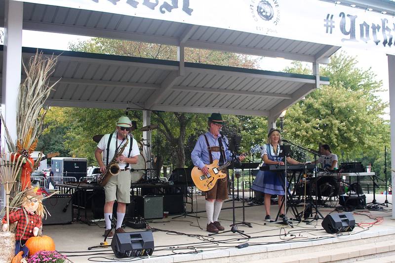 Popular German band Fritz and the Pretzel Twists entertained crowds at Yorktoberfest Oct. 2 at Yorkville's Riverfront Park, with classic Oktoberfest songs and covers of popular tunes.