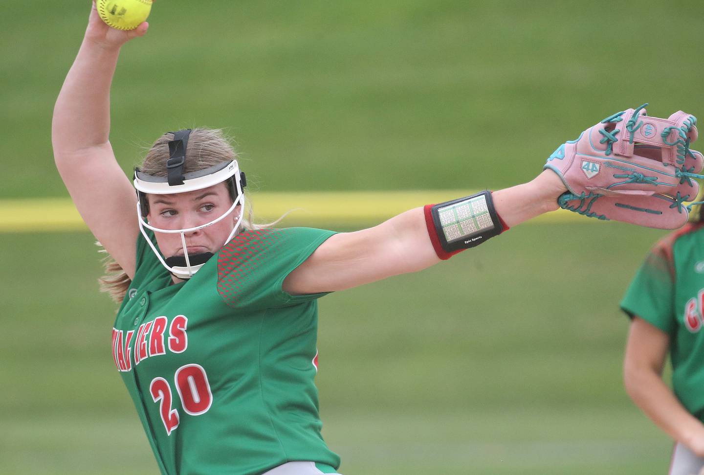 L-P pitcher Taylor Vescogni lets go of a throw to Ottawa on Wednesday, May 7, 2025 at Ottawa High School.