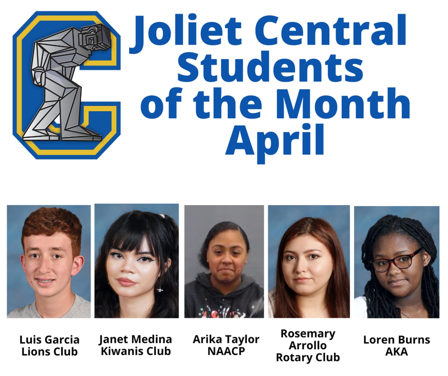 Joliet high schools name April Students of the Month Shaw Local