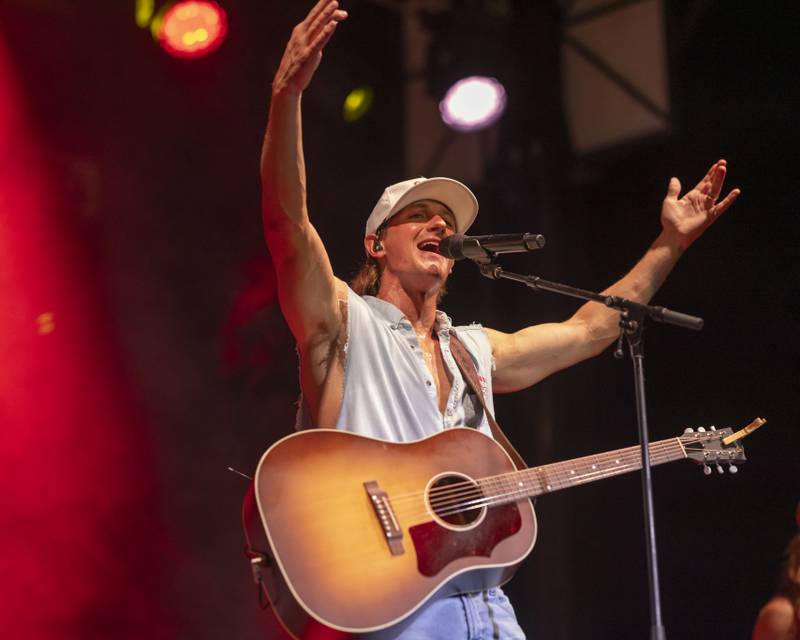Cooper Alan performs at Streatorfest on August 2, 2024.