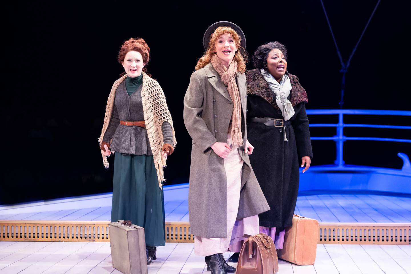 Marriott Theatre continues its 50th anniversary season celebration with “Titanic: The Musical.” Laura Guley, Erica Stephan, Victoria Okafor 2025