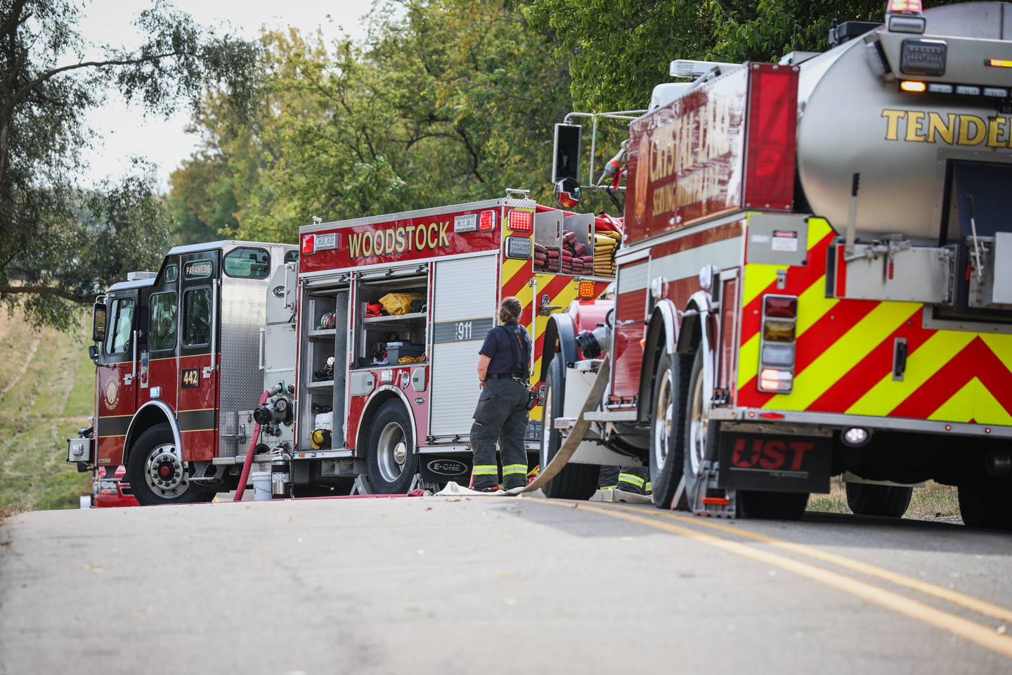 About 7 1/2 acres of cornfield burned Friday, Oct. 11, 2024, near Woodstock.