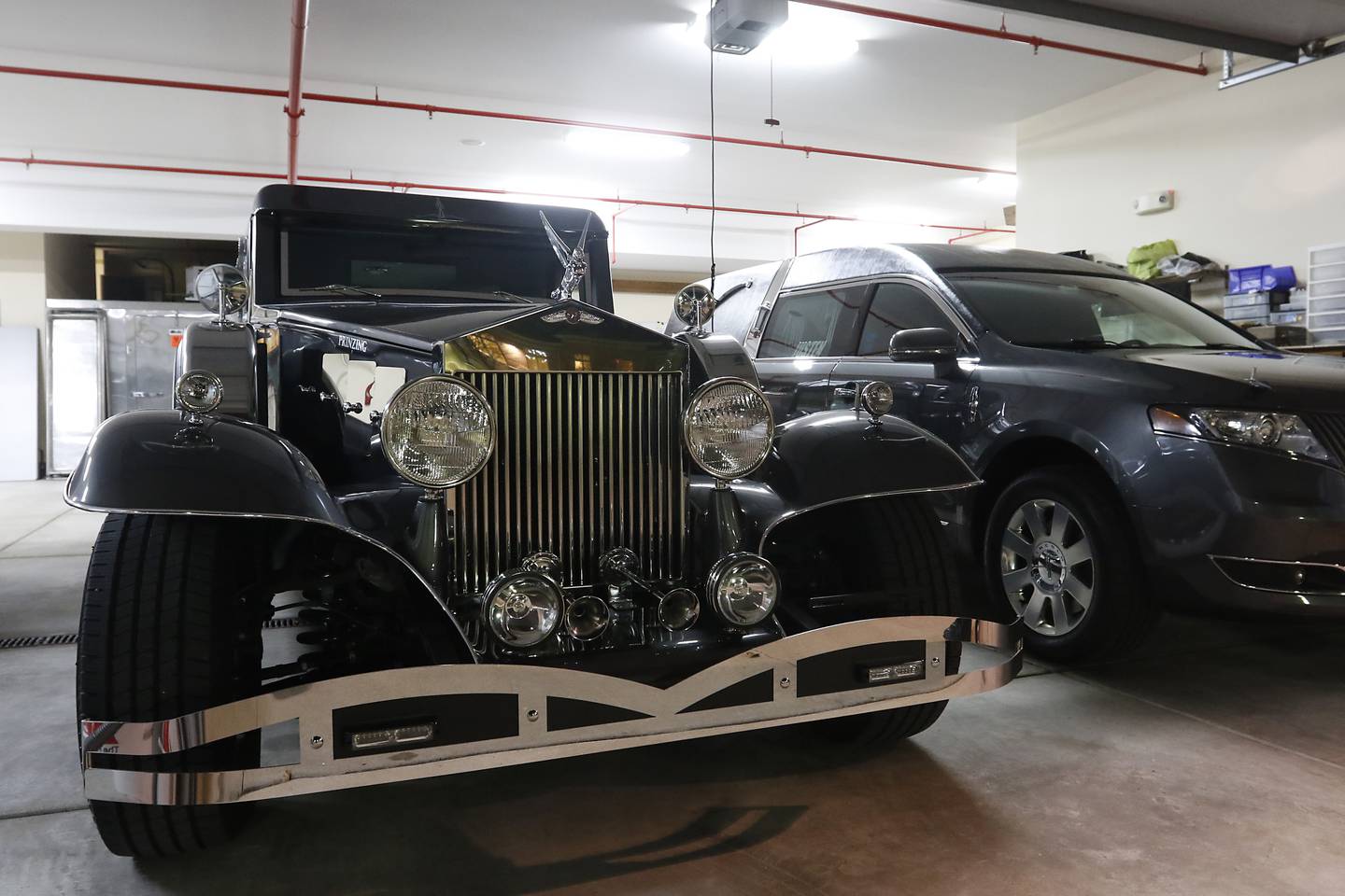 One of the different hearses that Justen Funeral Home & Crematory offers. The funeral home is looking to the future, trying to address what families want with new products and services.