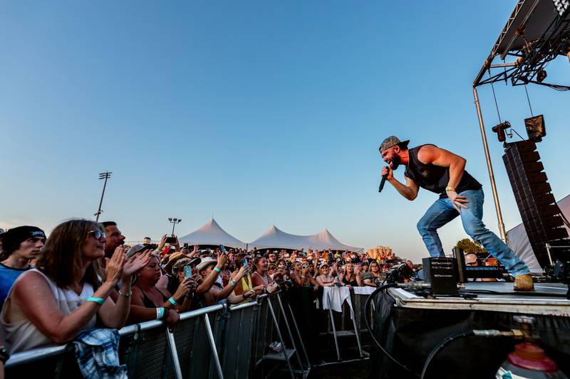 Dylan Scott performs at Busey Bank Field at Joliet Memorial Stadium during Taste of Joliet on June 21, 2025.