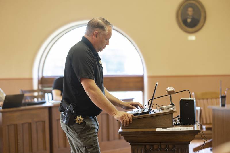 Ogle County Sheriff Brian VanVickle finishes his presentation of the body cam video to the county board on Tuesday, June 18, 2024.