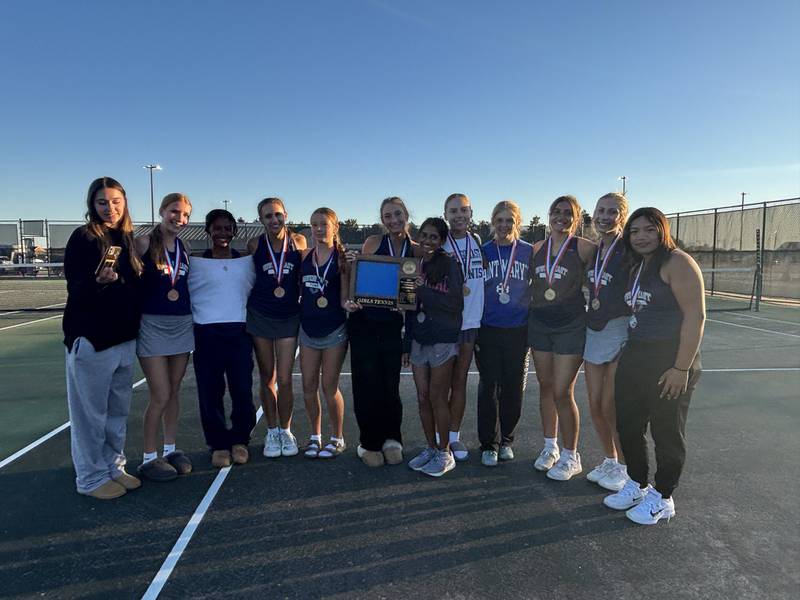 The Oswego East tennis team won the Southwest Prairie Conference tournament championship this week.