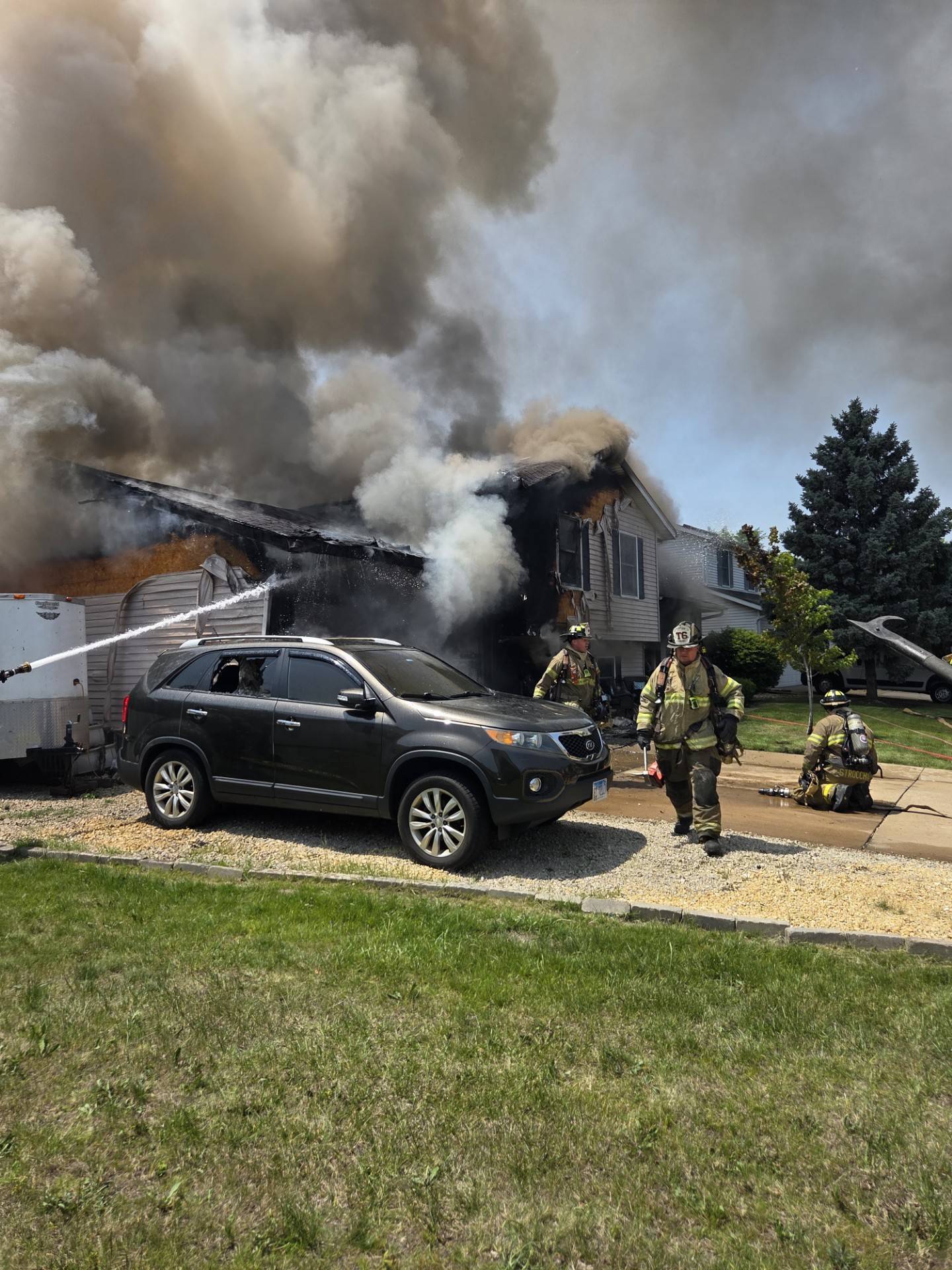 At noon Monday, the Joliet Fire Department responded to the 3400 block of Karen Drive, after receiving a report of a structure fire in a two-story home.