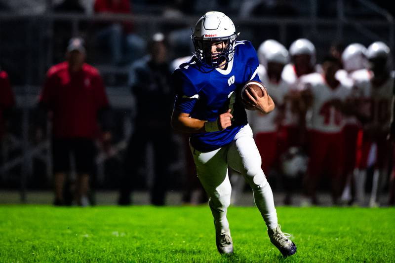 Wilmington's Billy Moore runs the ball during a game against Streator on Friday Oct. 10, 2025 at Wilmington High School
