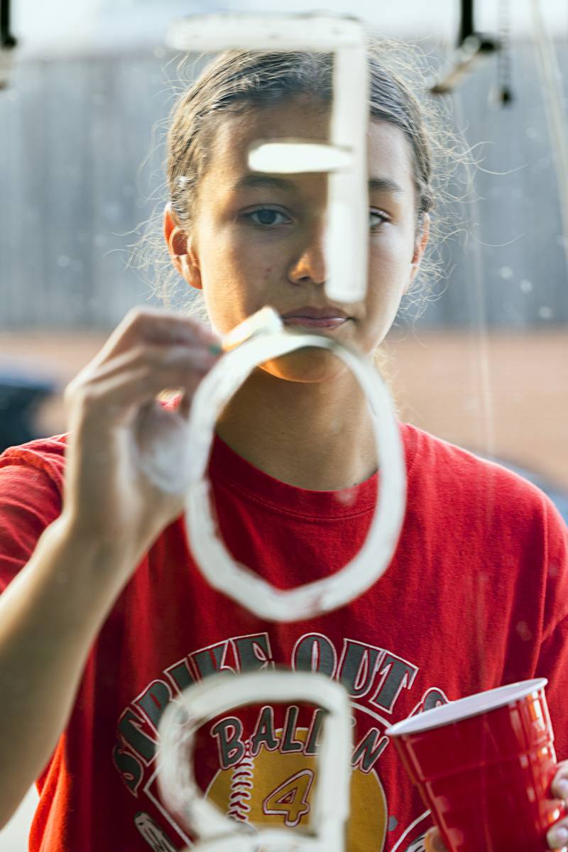 Elizabeth Lombardo works on her artistic expression at Bartini’s in downtown Rock Falls Monday, Nov. 6, 2023.  The Rock Falls volleyball team will leave for Normal Thursday morning and face off against Breese in a semifinal game Friday at 1:30 pm.