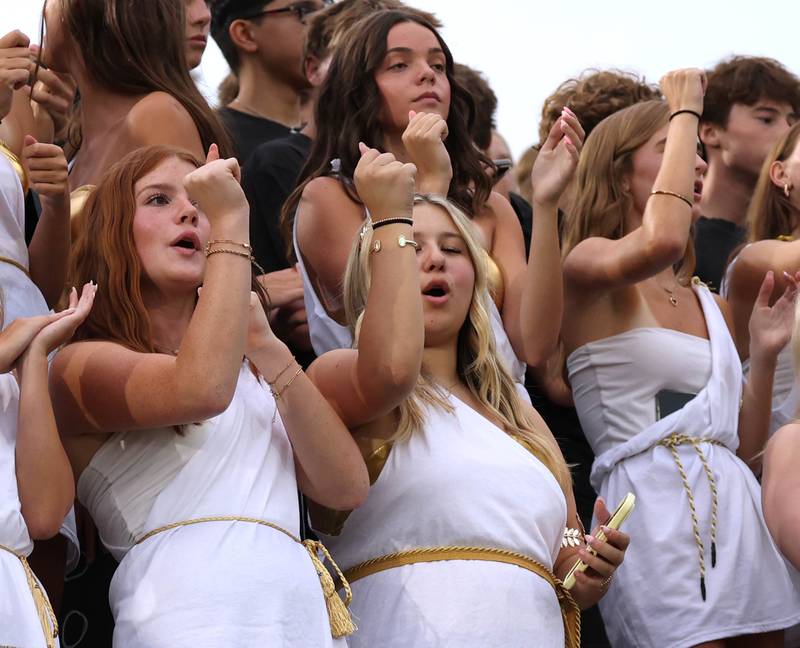 Sycamore fans cheer Friday, Aug. 29, 2025, during the FNBO Challenge in Huskie Stadium at Northern Illinois University.
