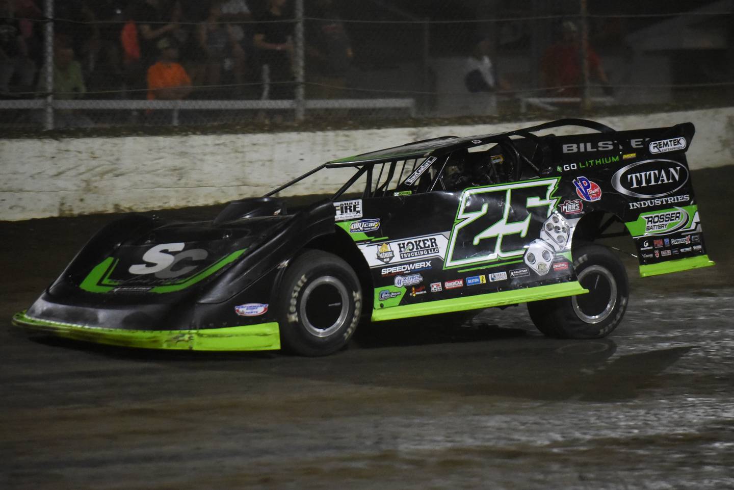 Jason Feger exits turn four during the DIRTcar Summer Nationals late model feature at Kankakee County Speedway Wednesday, June 11, 2025.
