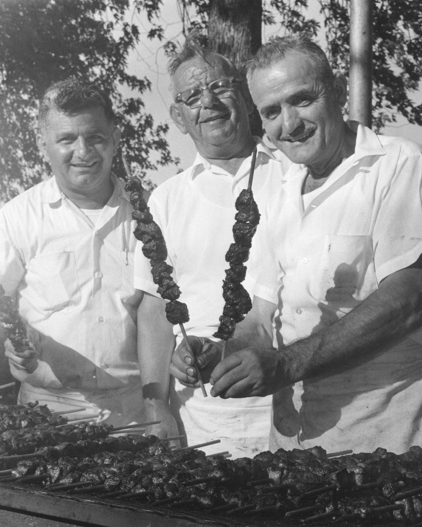 The All Saints Summer Greek Fest will be held Saturday and Sunday at All Saints Greek Orthodox Church, 102 N Broadway St. in Joliet. A variety Greek dishes and desserts will be served. Pictured from Greek fest from years past are, from left, Nick Skiniotes, George Skiniotes and Jim Vrakas.