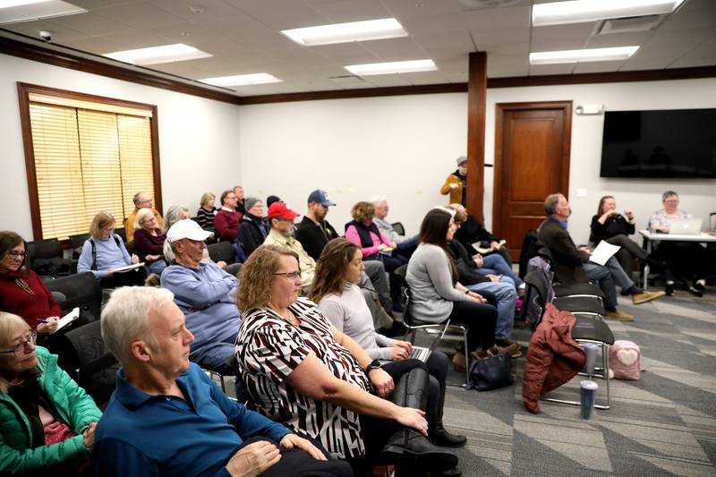 It was a full room during a candidates’ forum hosted by the League of Women Voters at the Campton Hills Village Hall on Thursday, March 2, 2023.