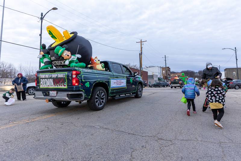 St. Patricks Day parade drives down Main Street in Marseilles on Tuesday, March 14, 2026.