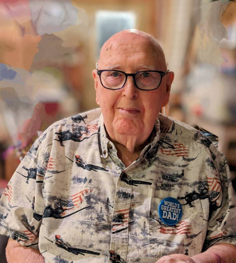 Jim Brown, a World War II veteran and the former mayor, fire chief and seed businessman in Grand Ridge, was honored with a drive-by parade by the Grand Ridge Volunteer Fire Department and countless friends who wanted to express their gratitude for his service to the town.