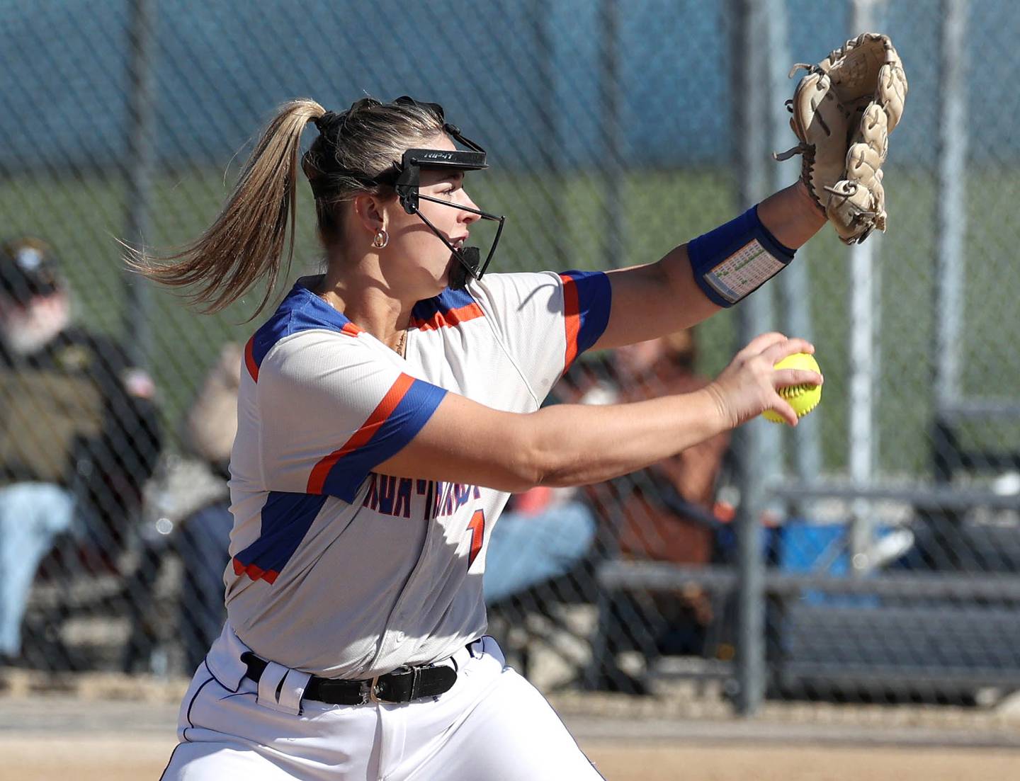 Genoa-Kingston's Elizabeth Davis delivers a pitch Thursday, May 8, 2025, during their game against DeKalb at Genoa-Kingston High School.
