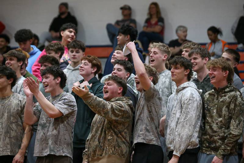 Yorkville's student sections heckles Downers Grove South during their Class 4A Naperville North Regional final basketball game between Yorkville at Downers Grove South, Feb 27, 2026 in Naperville.