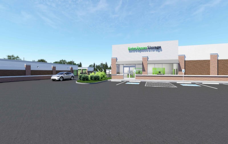 A rendering of the proposed Extra Space Storage expansion, located at 201 S. Virgina Road, Crystal Lake.