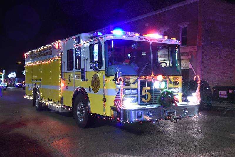 Engine 5 of the Mt. Morris Fire Departmen was decorated for the lighted parade, held Saturday, Dec. 2, 2023.