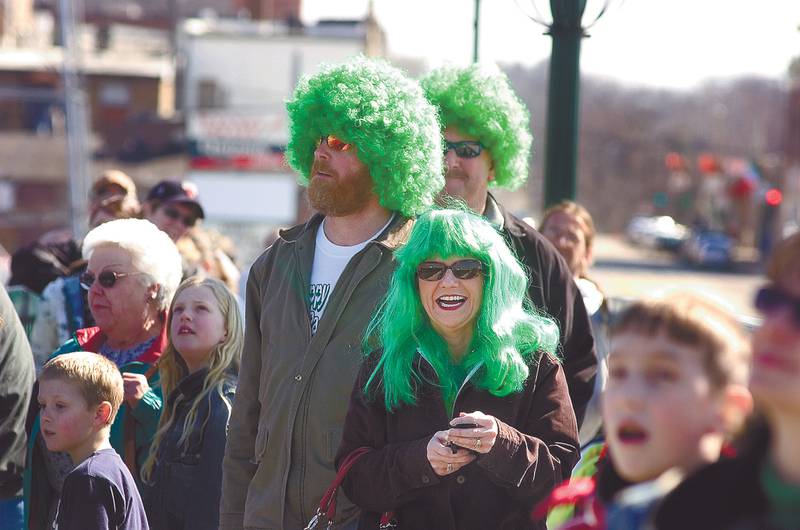 2009 File: Wendy Pinegar, Pat Allen and Pat Moore, all of Dixon, sport their new green coifs during Dixon's St. Patrick's Day parade.
