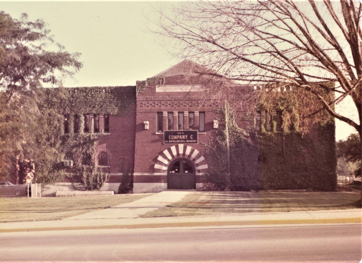 Seen here is Company C's Armory in September 1976.  It was located next to Ottawa High School.