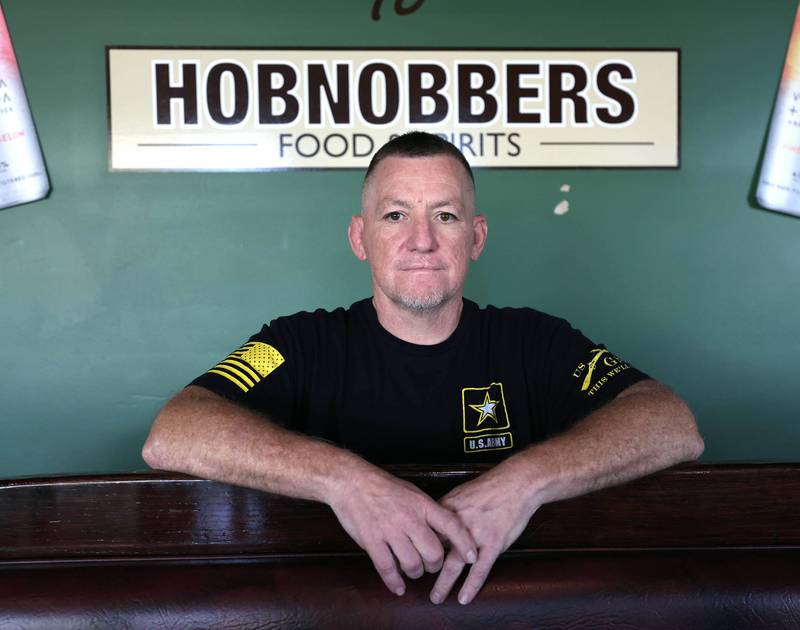 Mike Crawford, U.S. Army veteran and owner of Hobnobbers Food & Spirits, at the restaraunt Monday, Sept. 22, 2025, in Sycamore.