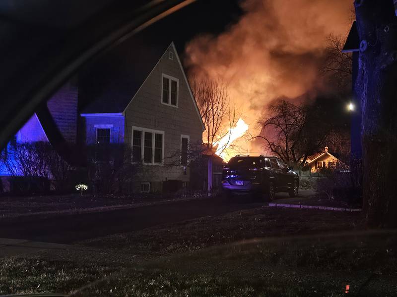 A two-story home in downtown Crystal Lake is considered completely destroyed and no injuries reported from a fire that broke out Tuesday evening, the Crystal Lake Fire Department reports.