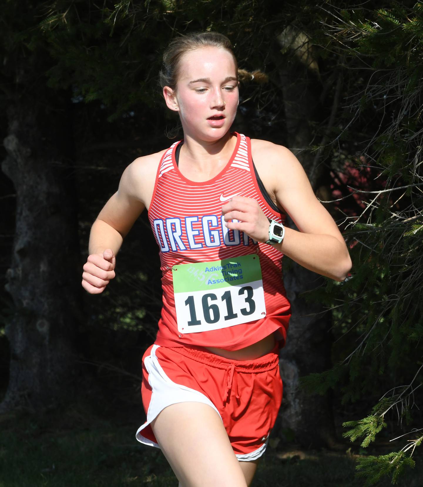Oregon's Ella Dannhorn runs  at the 1A Oregon Sectional on Saturday, Oct. 29. Dannhorn finished 17th in 20:50.40.