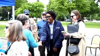 Photos: U.S. Rep. Lauren Underwood speaks out against cuts to services for seniors