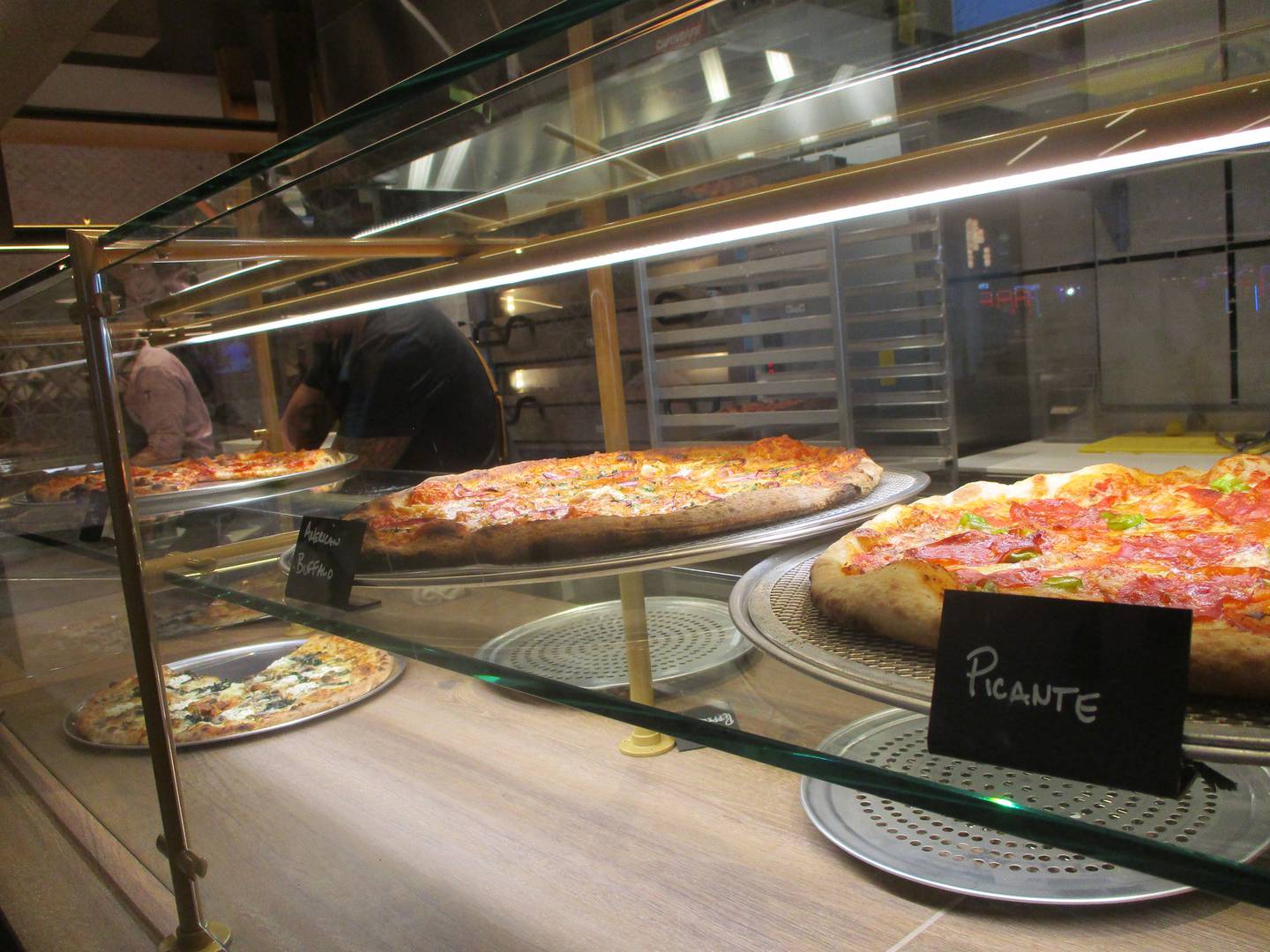 A variety of pizzas were on display Thursday at the 5 Fifty pizzeria at Hollywood Casino Joliet. Aug. 7, 2025