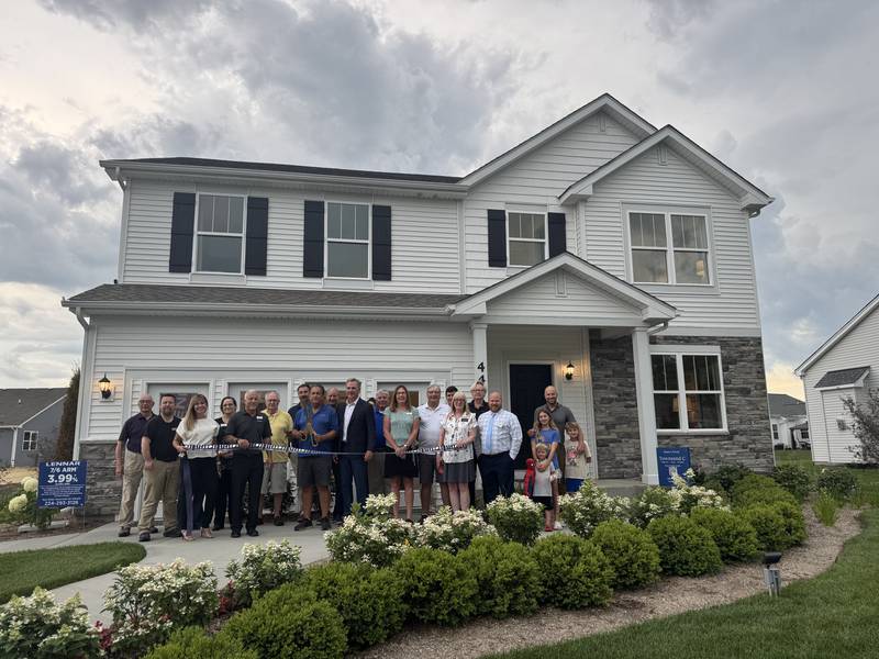 Sycamore Chamber of Commerce celebrating Lennar's Reston Ponds neighborhood model home opening