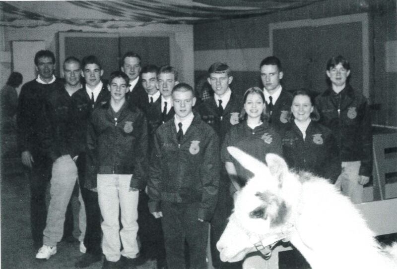 Streator FFA members pose during a Farm Fair in the late 1990s.