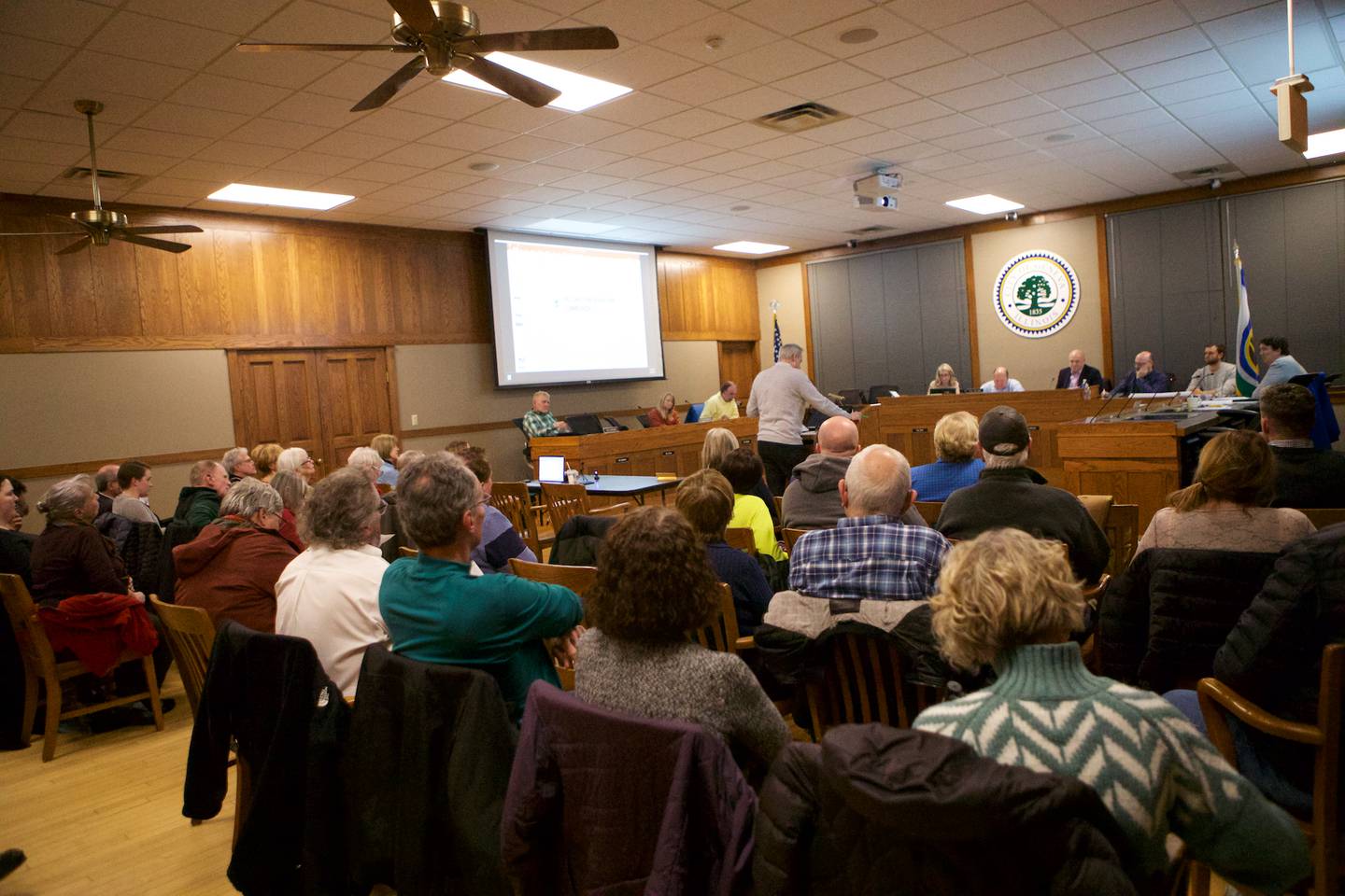Al Watts from Preservation Partners make points against application for demolition a historic landmark property at 4 East State Street makes comments regarding application for demolition of a historic landmark property at 4 East State Street at the City of Geneva Historic Preservation Commission meeting on Jan.18,2023 in Geneva.