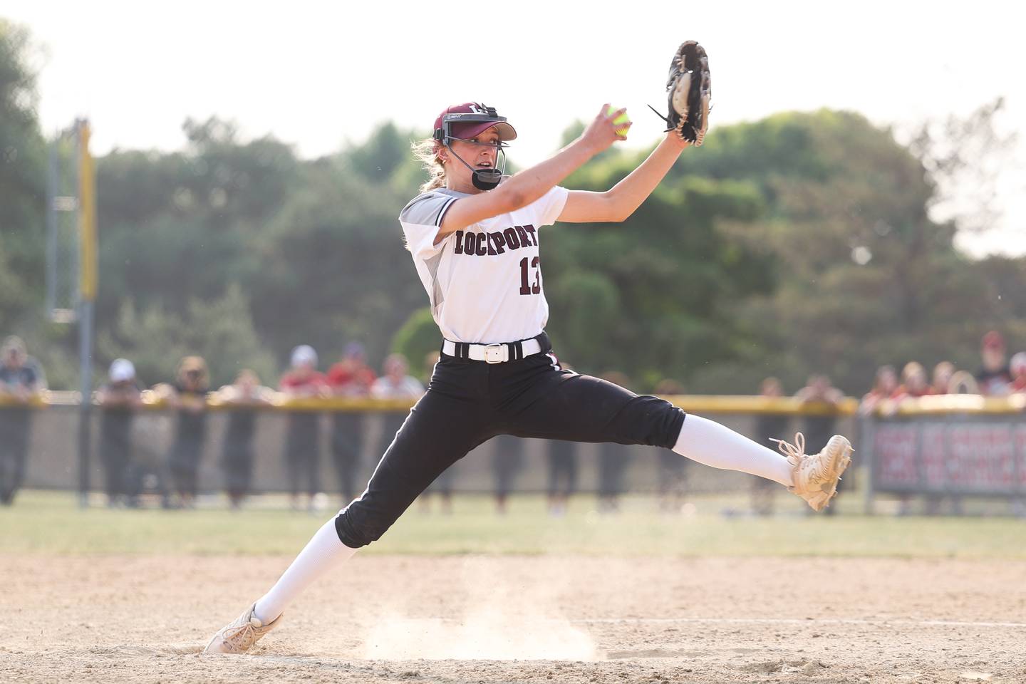 Lockport’s Kelcie McGraw delivers a pitch against Marist in the Class 4A Marist Supersectional on Monday, June 5, 2023 in Chicago.