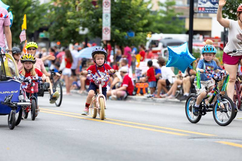 Bike Glen Ellyn processes up Main Street during Glen Ellyn’s “4th of July Parade” on Friday, July 4, 2025.