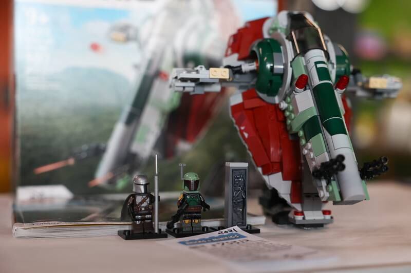 A LEGO Star Wars: Boba Fett’s Starship set sits on display at Bricks & Minifigs LEGO store in Crest Hill. Once discontinued most Lego set at least double in value and more if it includes exclusive mini figures.